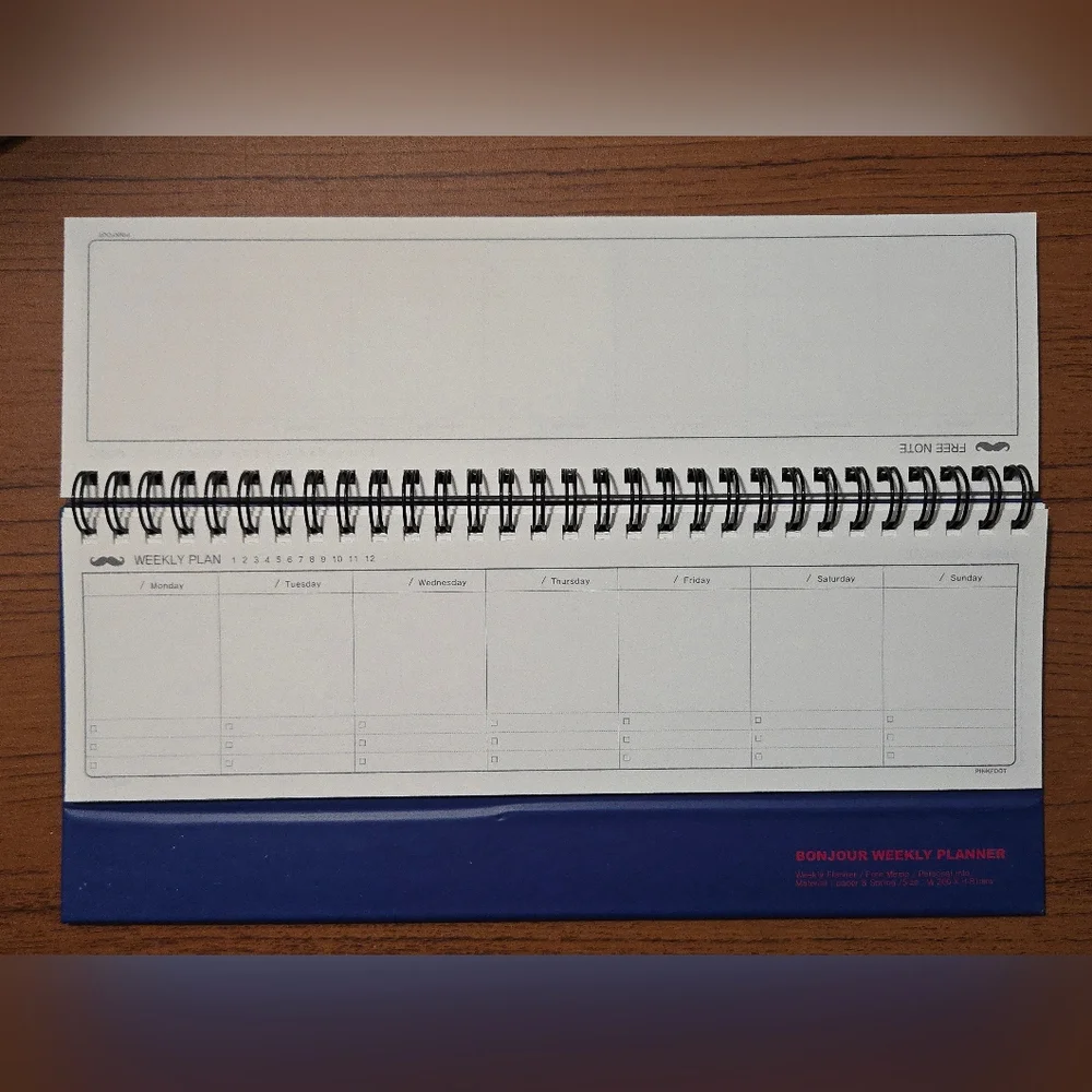 PinkFoot Bonjour Mustache Weekly Planner - Korean Stationary